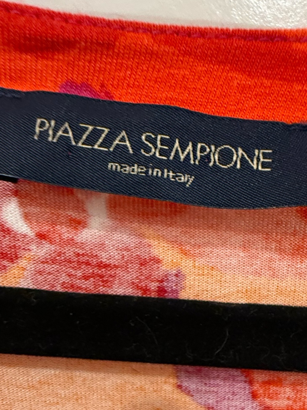 Piazza Sempione Made in Italy Floral Scoop Neck Top Orange Red Pink Designer” - Picture 8 of 8
